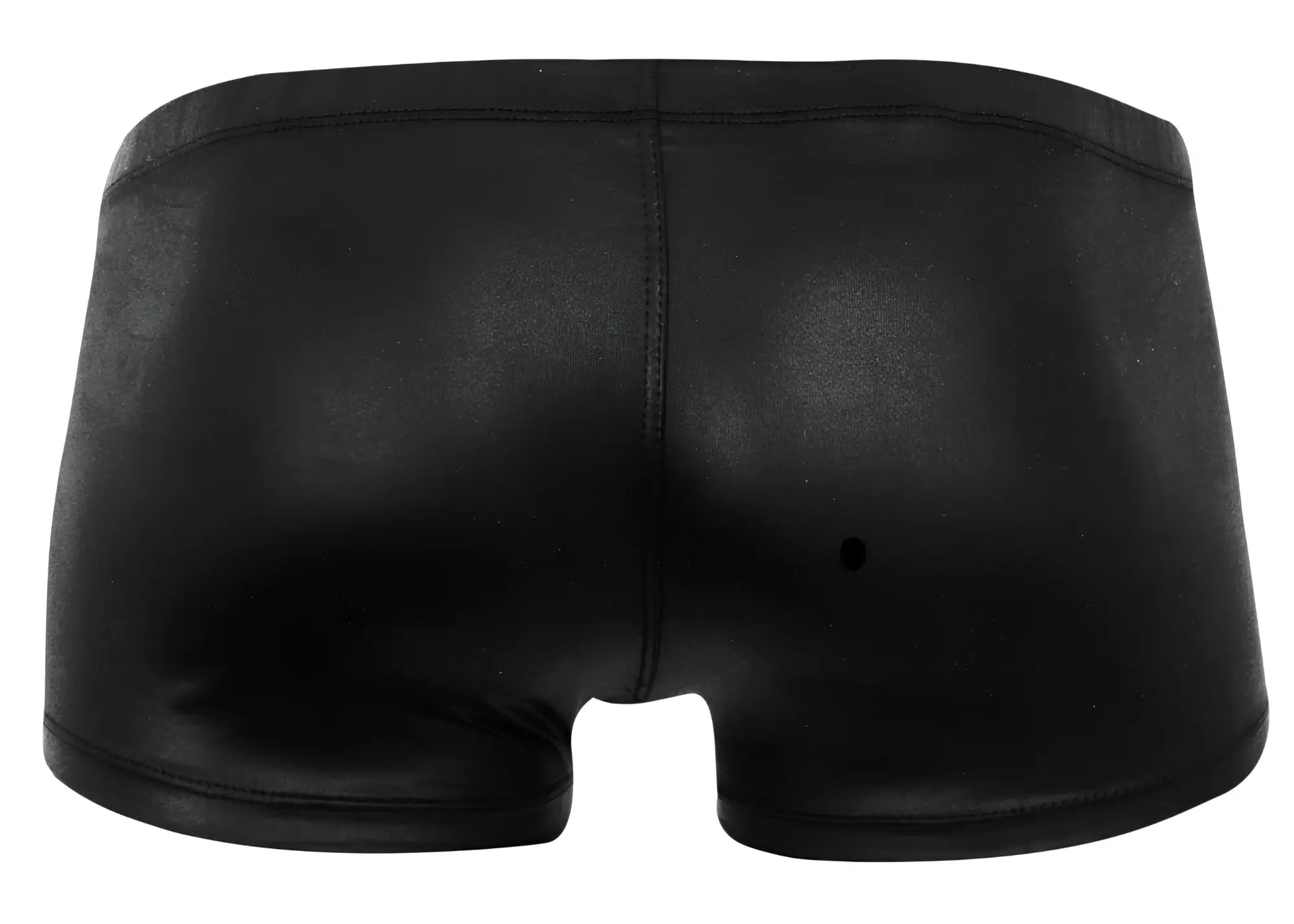 Black shiny faux leather briefs pikante pik 2116 candy trunks in black showing front side design