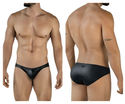 Black leather briefs pikante pik 2117 candy briefs with sleek form fitting design and subtle stitching details