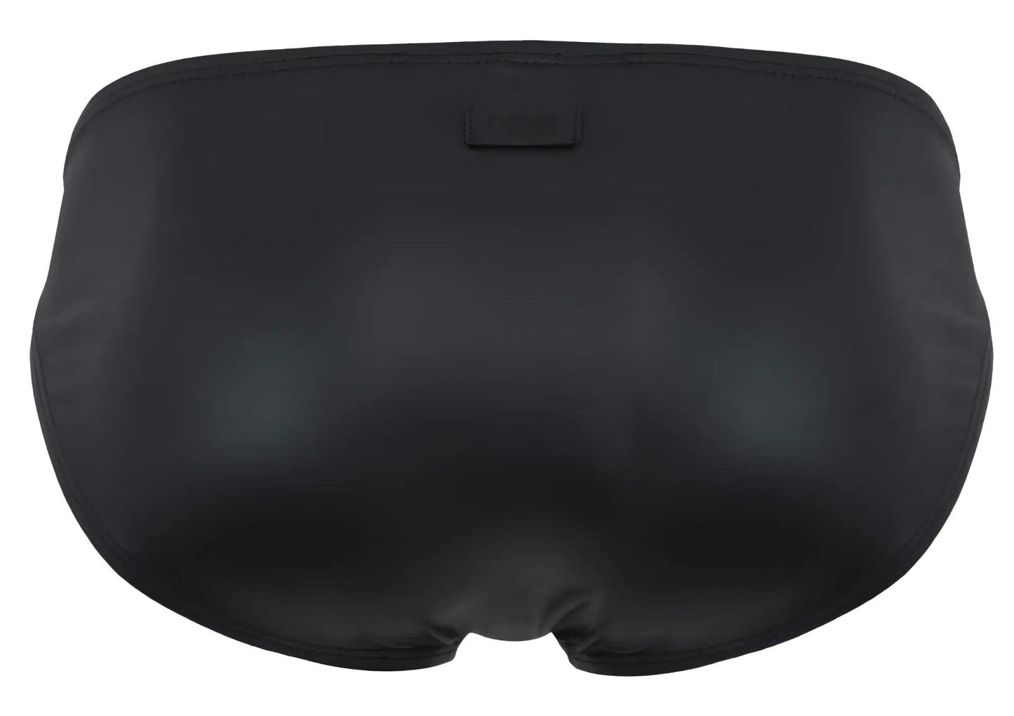 Black satin Pikante PIK 2117 Candy briefs with subtle sheen and small rectangular tag at the waistband