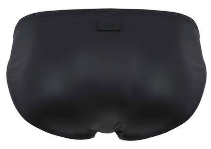 Black satin Pikante PIK 2117 Candy briefs with subtle sheen and small rectangular tag at the waistband