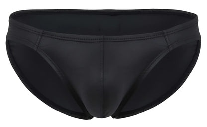 Black pikante pik 2117 candy briefs swim trunks with sleek glossy finish and reinforced seam stitching
