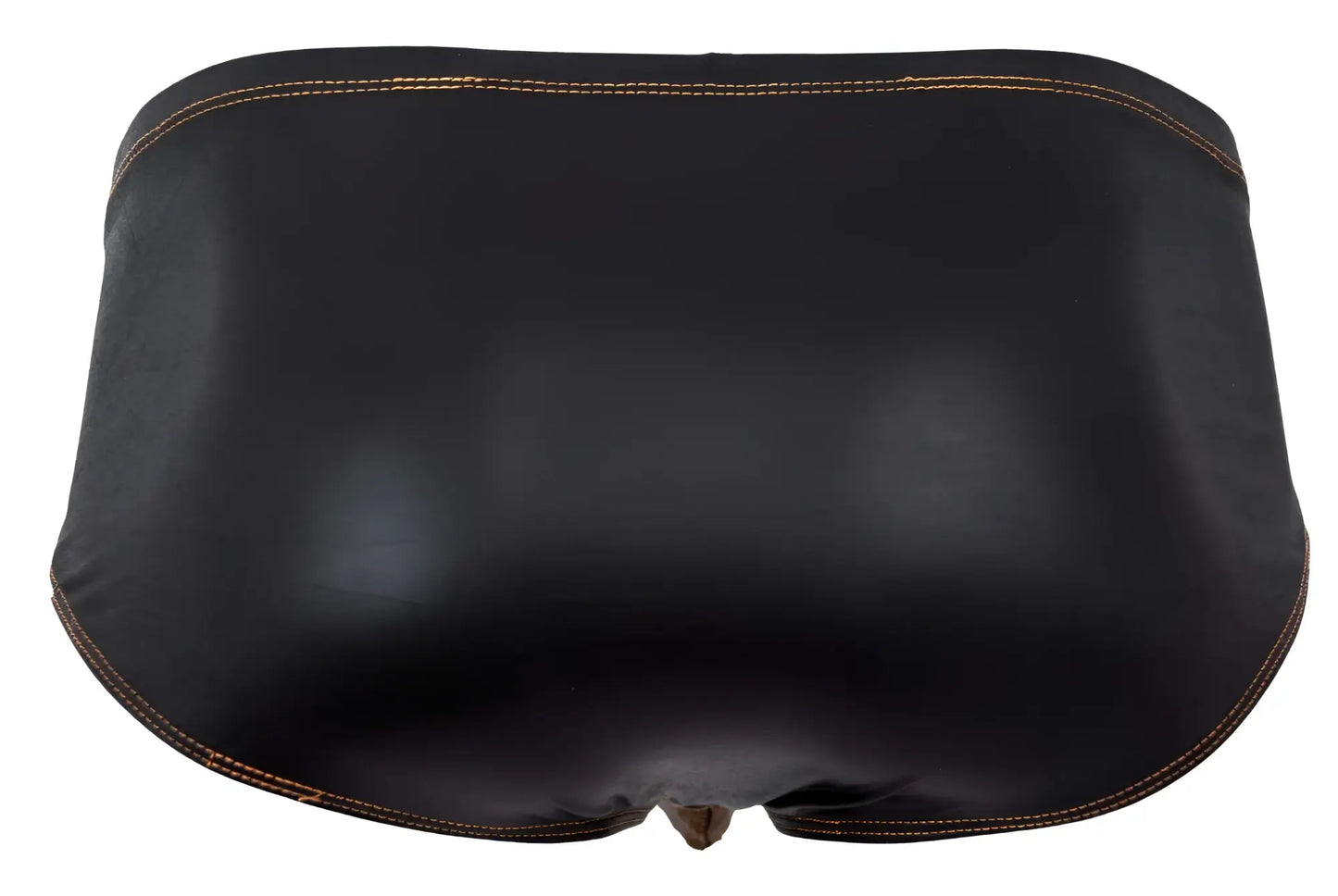 Black leather briefs with contrasting tan stitching edges pikante pik 2122 gold cup briefs color black