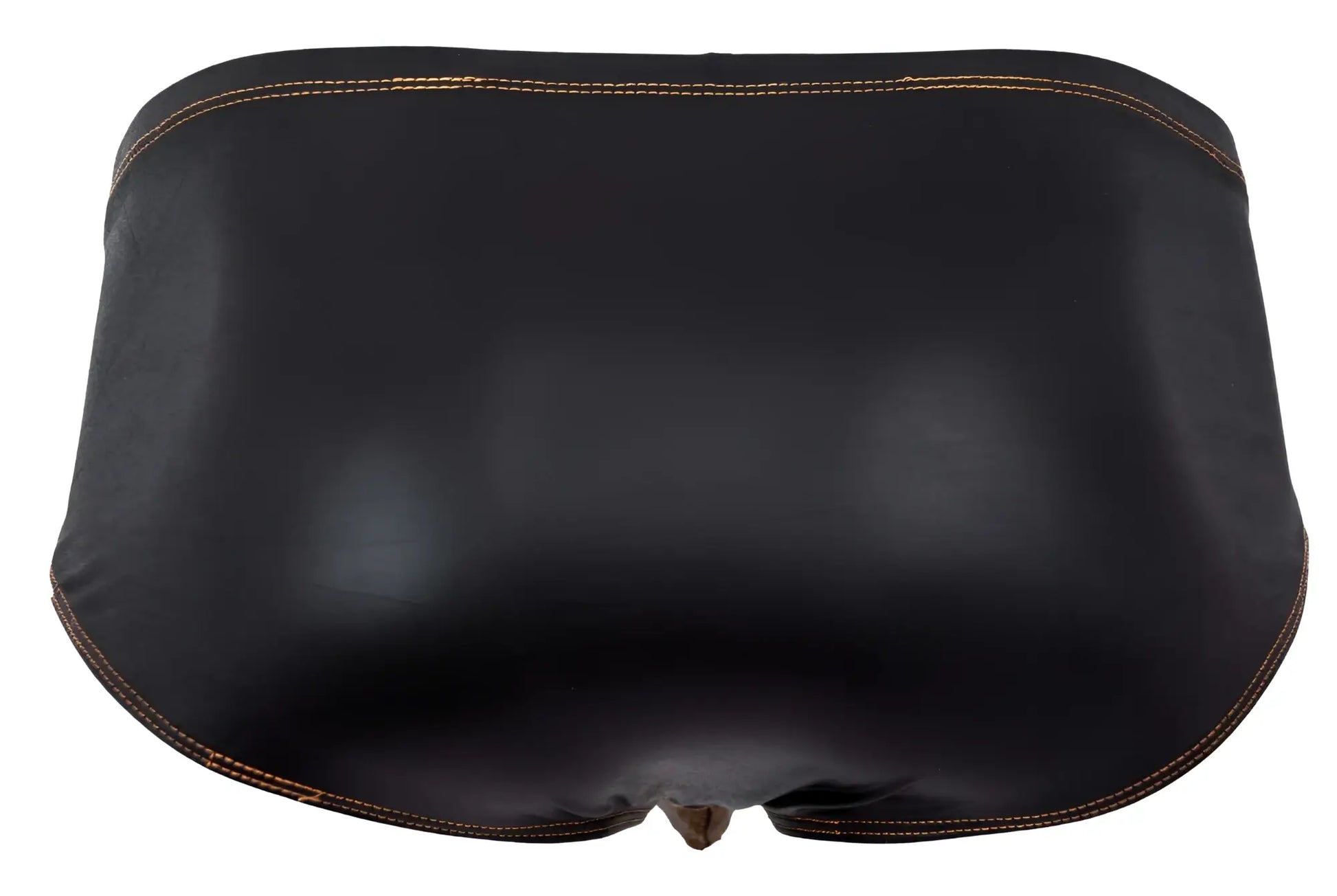 Black leather briefs with contrasting tan stitching edges pikante pik 2122 gold cup briefs color black