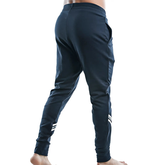 Dark navy pistol pete ppd005 athletic joggers with white striped accents on lower legs for casual wear