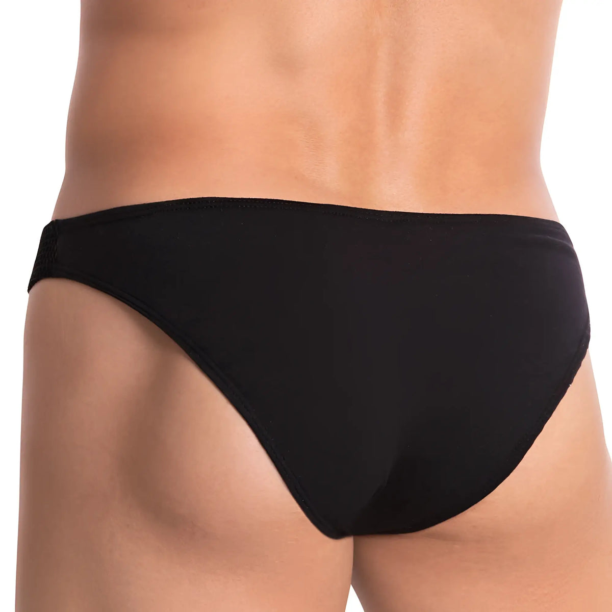 Black pistol pete ppi008 bikini brief with smooth form-fitting design in soft fabric shown from the front