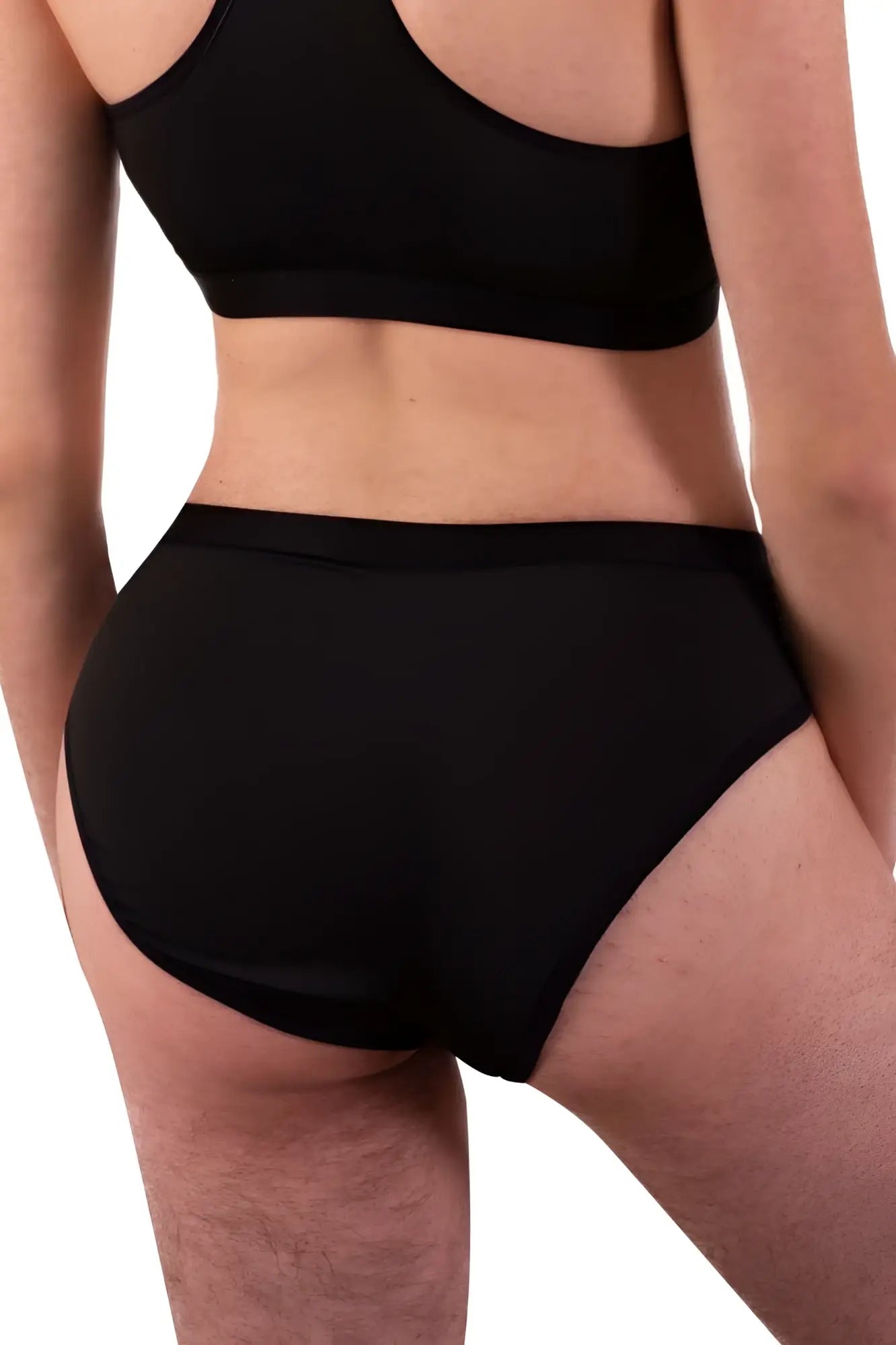 Black plural pl004 briefs with high-waisted seamless smooth fabric finish for comfortable everyday wear