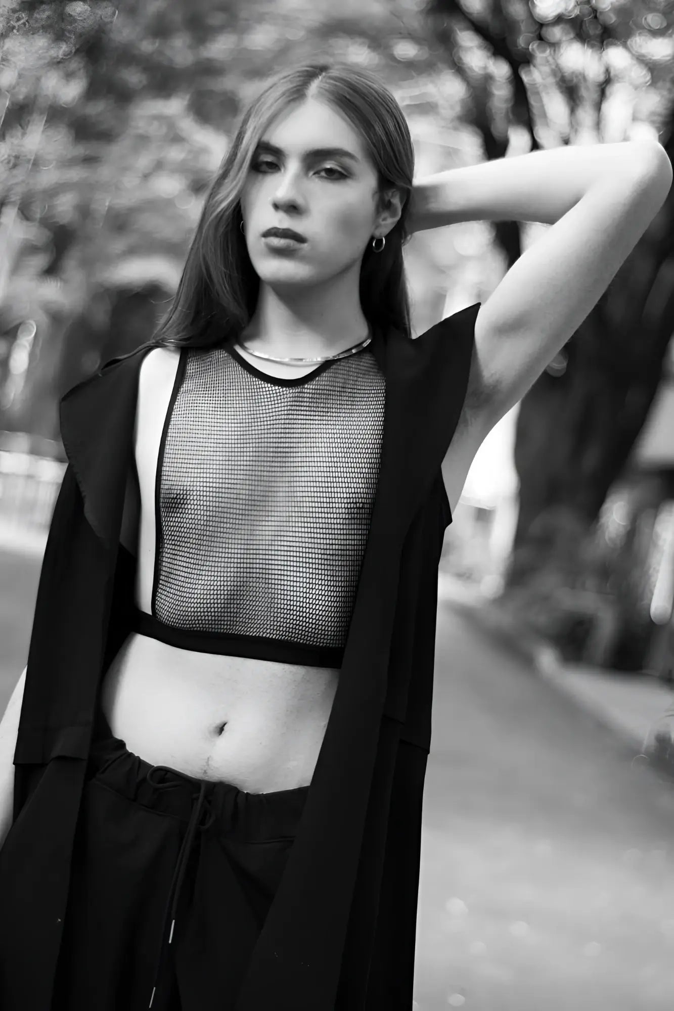 Black mesh crop top plural pl007 with sleek modern design perfect for stylish casual wear