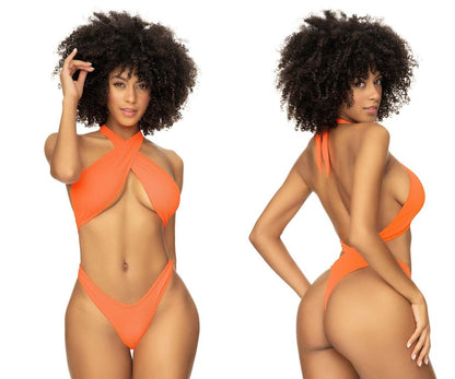 Mapale 67056 Ribbed Monokini Color Bright Orange