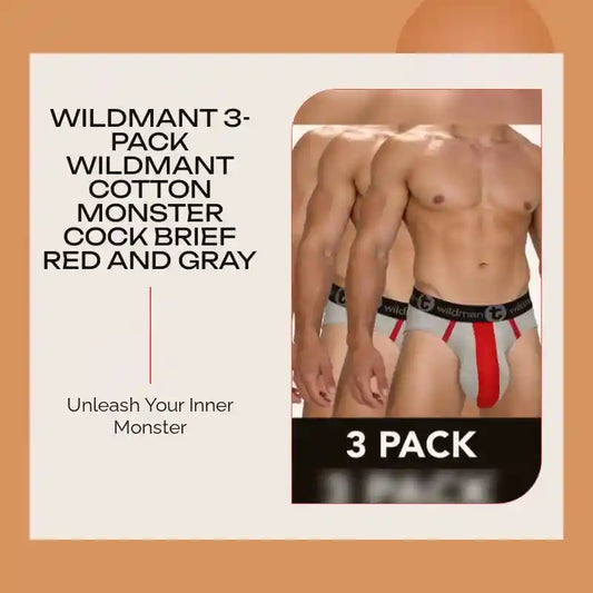 WildmanT 3-PACK WildmanT Cotton Monster Cock Brief Red and Gray by@Outfy