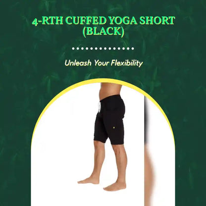 4-rth Cuffed Yoga Short (Black) by@Outfy