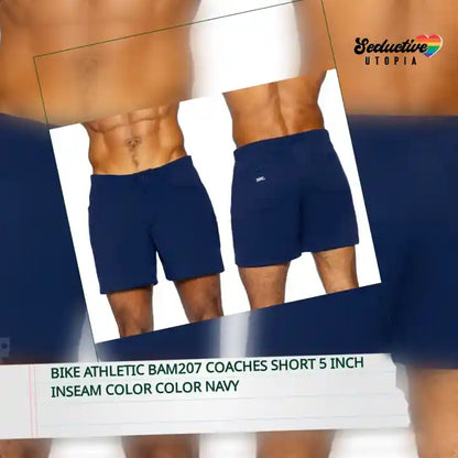 BIKE Athletic BAM207 Coaches Short 5 inch Inseam Color Color Navy by@Outfy