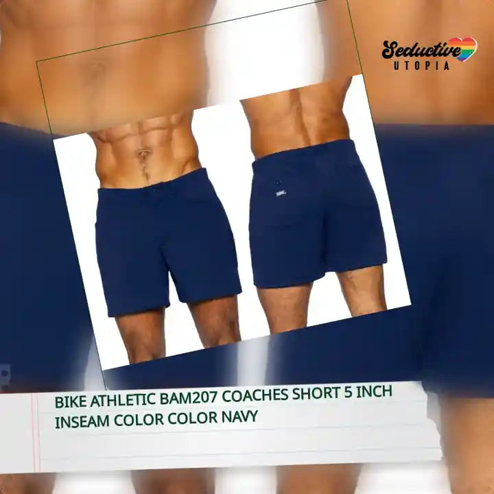 BIKE Athletic BAM207 Coaches Short 5 inch Inseam Color Color Navy by@Outfy
