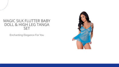 Magic Silk Flutter Baby Doll &amp; High Leg Tanga Set by@Outfy