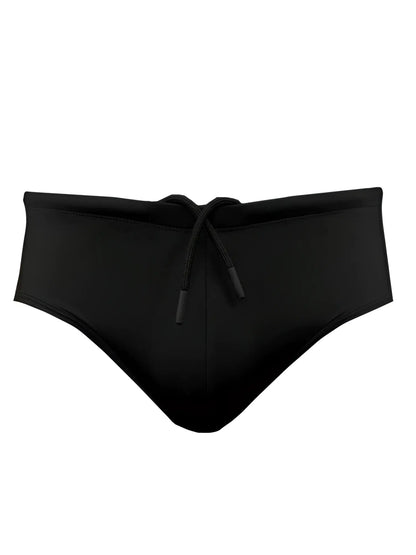 Black pride 11 swim brief with drawstring waistband designed for comfortable swimming and beachwear use