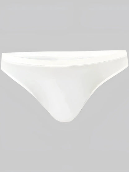 White pride bikini seamless bottom with smooth stretchy fabric and classic triangle cut front view