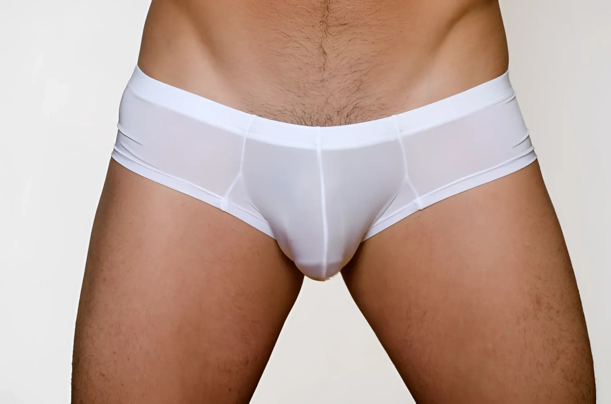 White pride metro bunz boxer sheer mesh briefs with smooth elastic waistband and plus pouch for comfort