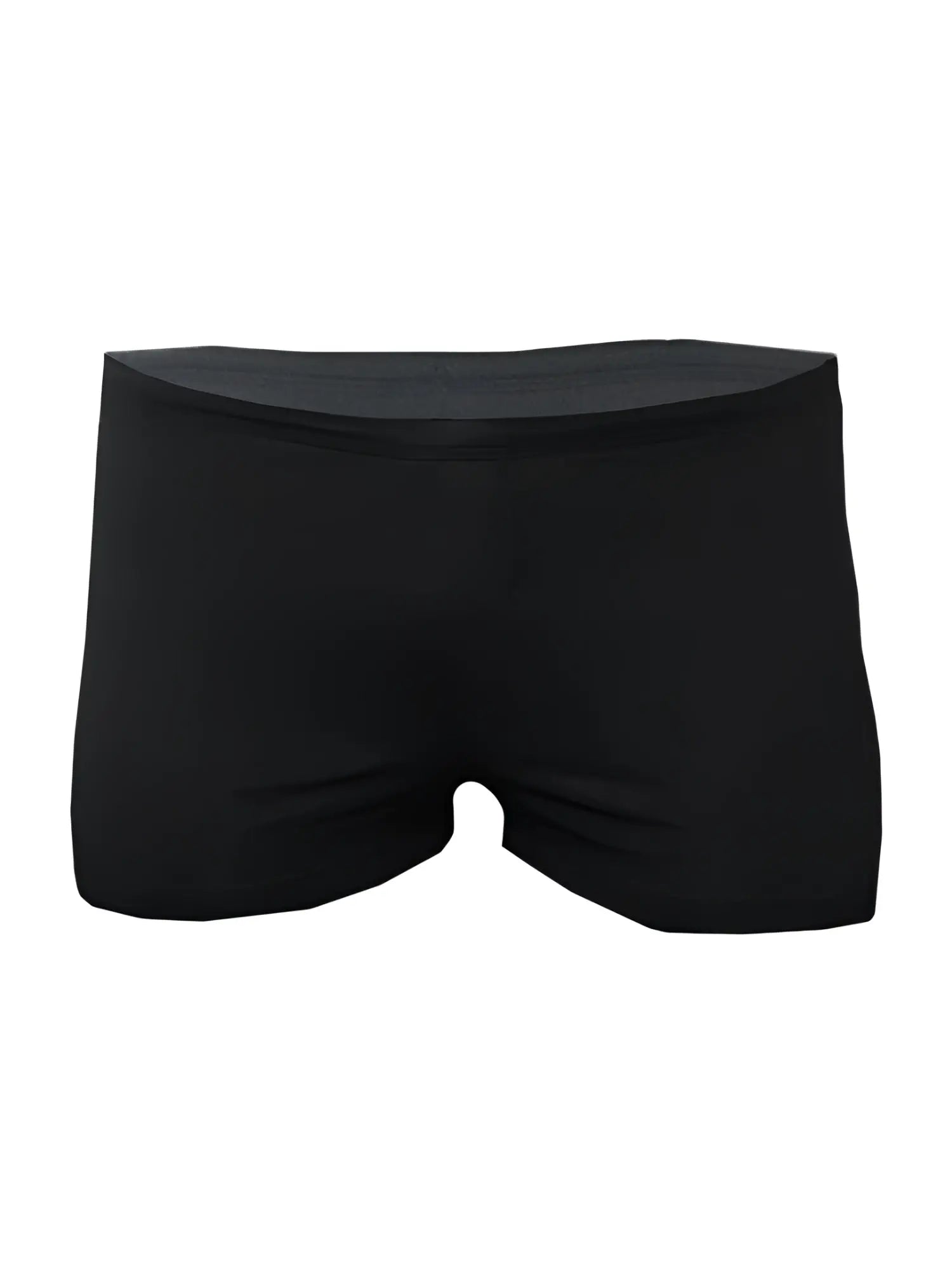 Black pride square trunk briefs with smooth form-fitting fabric and simple elastic waistband front view
