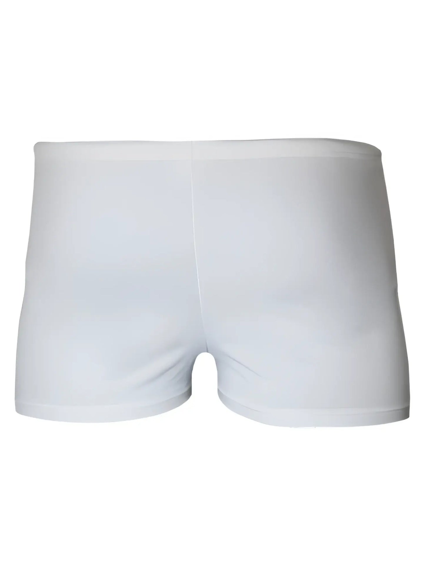White smooth textured briefs with a minimalist design for comfortable everyday wear in pride square trunk style