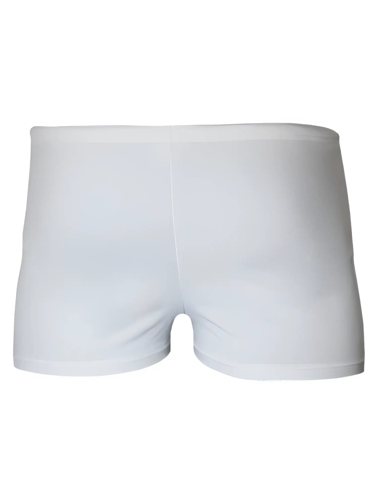 White smooth textured briefs with a minimalist design for comfortable everyday wear in pride square trunk style
