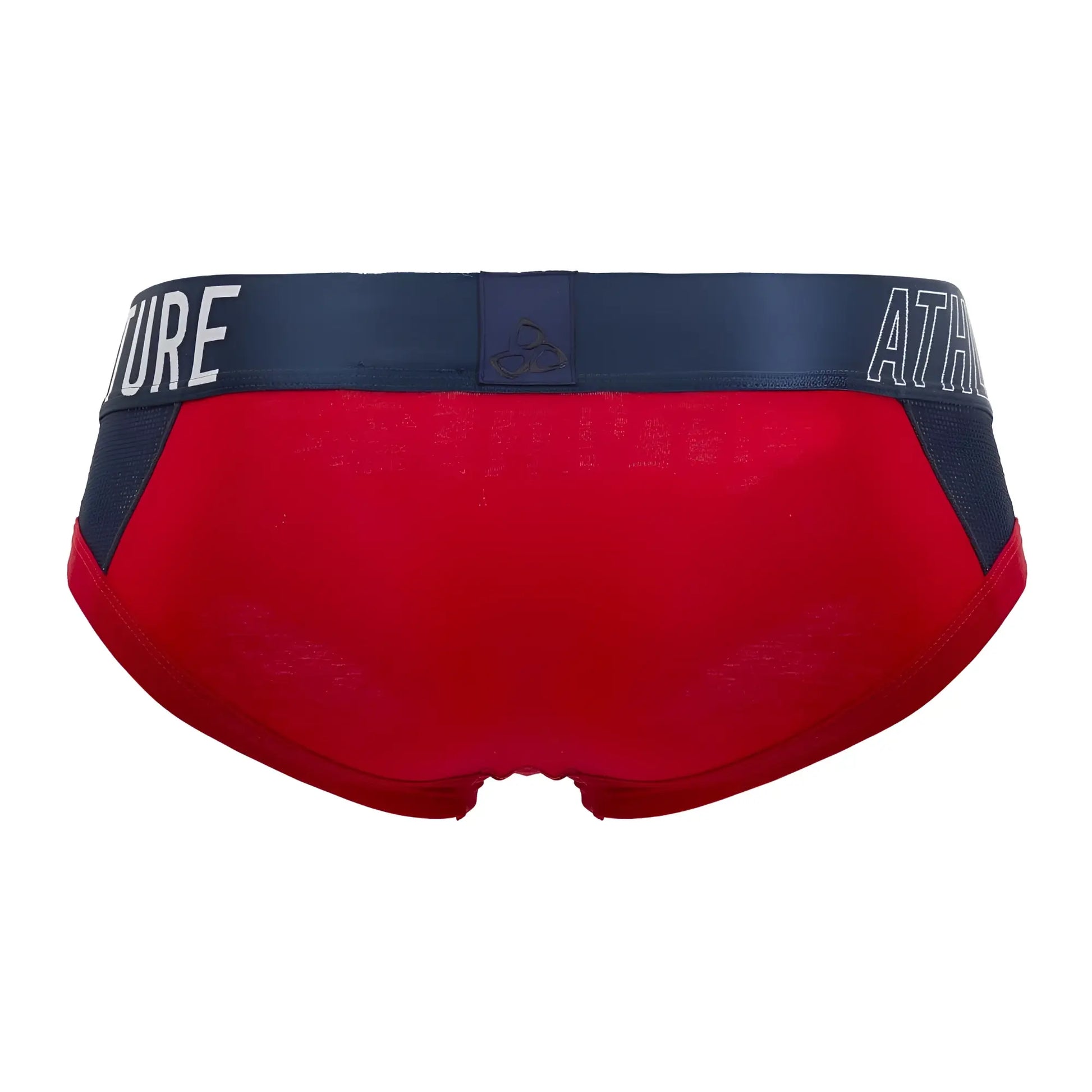 Private Structure BAUT4388 athlete mini briefs in red falcon with red and navy blue sporty design
