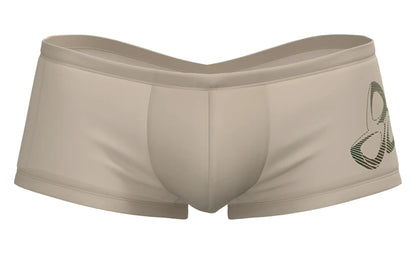 Beige private structure brut4390 bare hipster briefs with a subtle green logo on the side in nude color