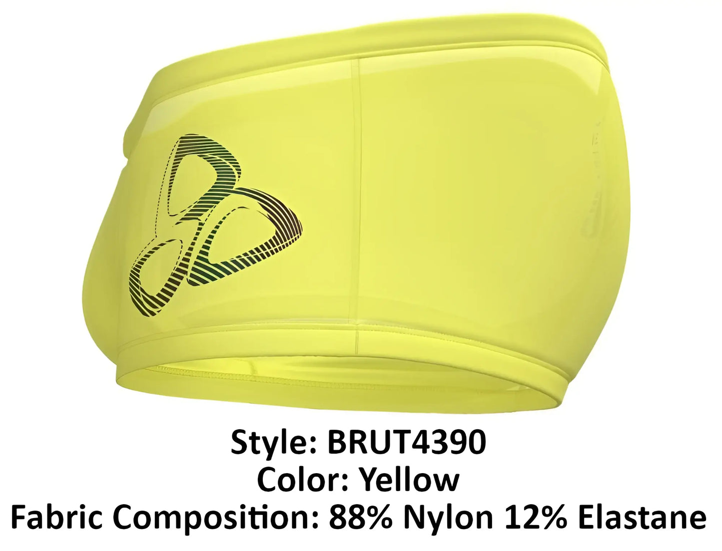 Bright yellow private structure brut4390 bare hipster athletic shorts with sleek fit and black logo on the side