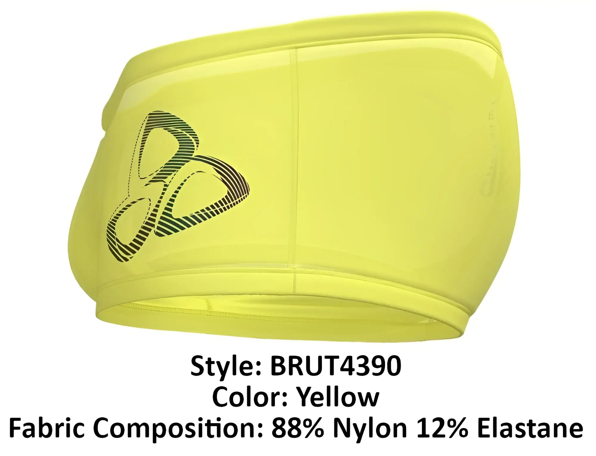 Bright yellow private structure brut4390 bare hipster athletic shorts with sleek fit and black logo on the side