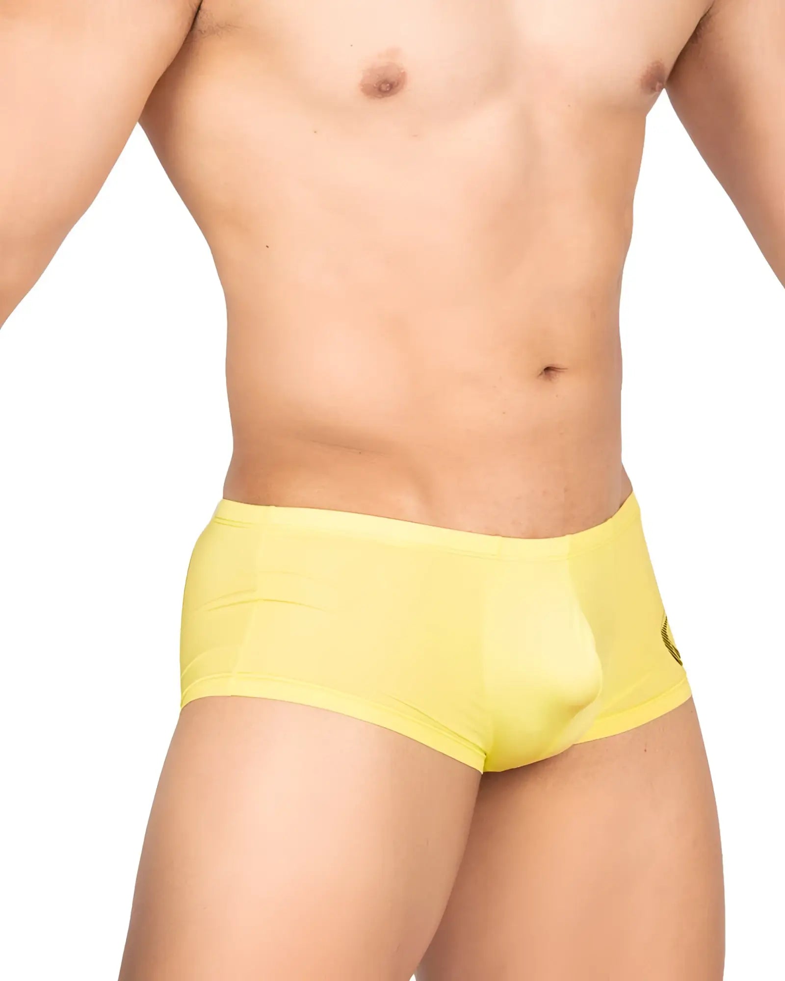 Bright yellow private structure brut4390 men’s briefs with smooth form-fitting fabric and small side logo