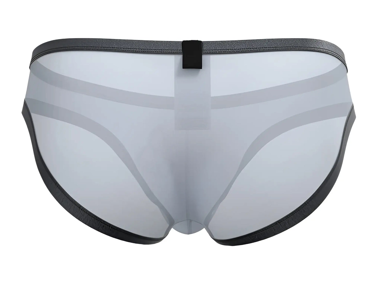 Transparent gray mesh briefs with black elastic trim and central tab from private structure brut4393 bare bikini lilac color