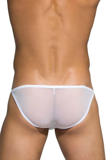White sheer mesh briefs with white elastic waistband private structure diamu3454bt desire intima low rise bikini