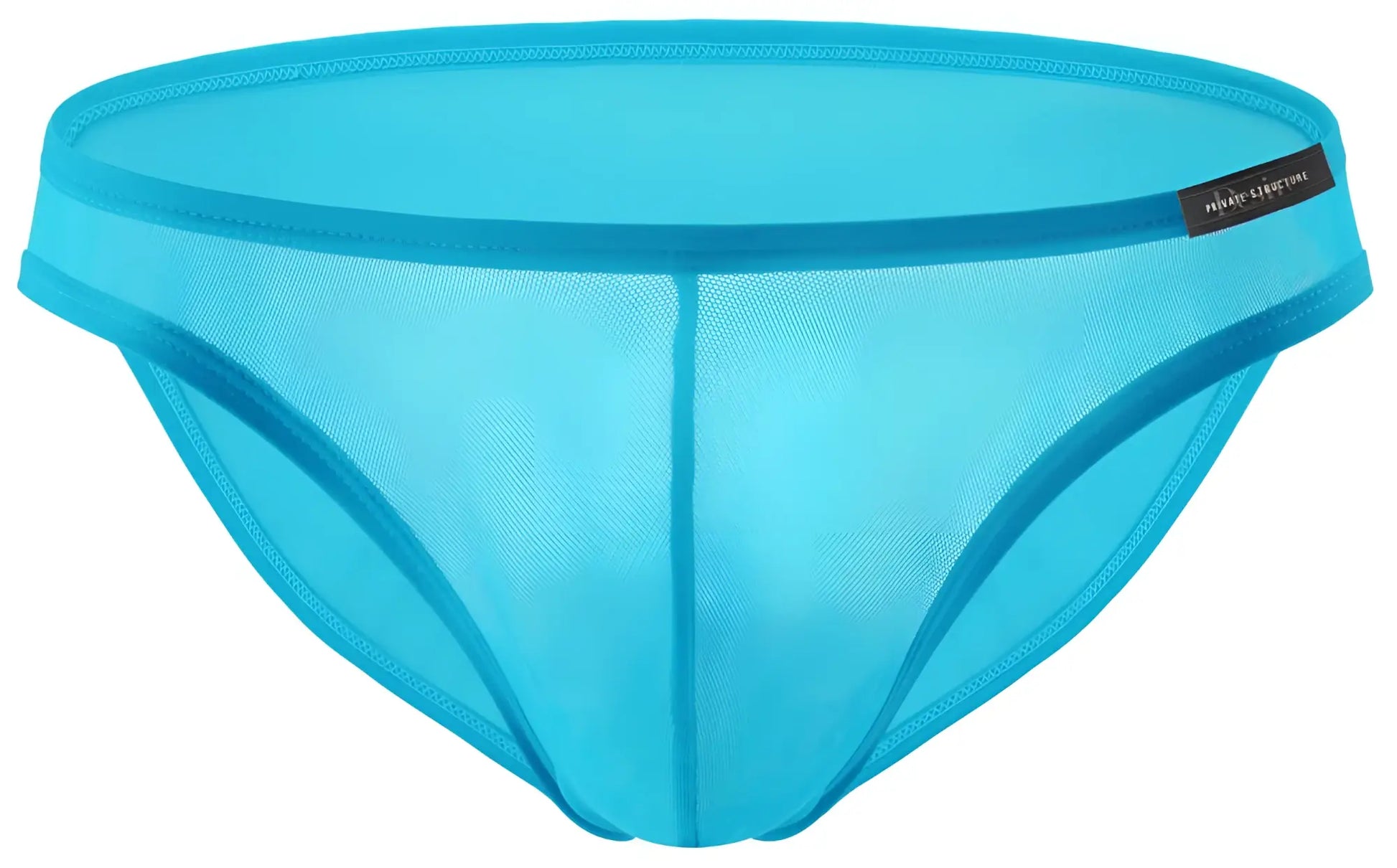 Private Structure DIAMU3455BT desire intima low rise bikini in vibrant turquoise mesh with reinforced elastic waistband