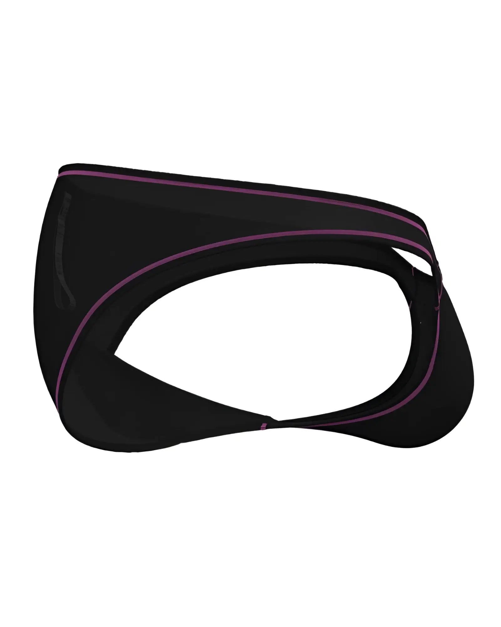 Black athletic briefs private structure epus4563 prime eutopia bikini brief in charcoal with purple stitching and sleek design