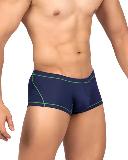 Navy blue private structure epus4570 prime elysian hipster briefs with green trim for everyday comfort
