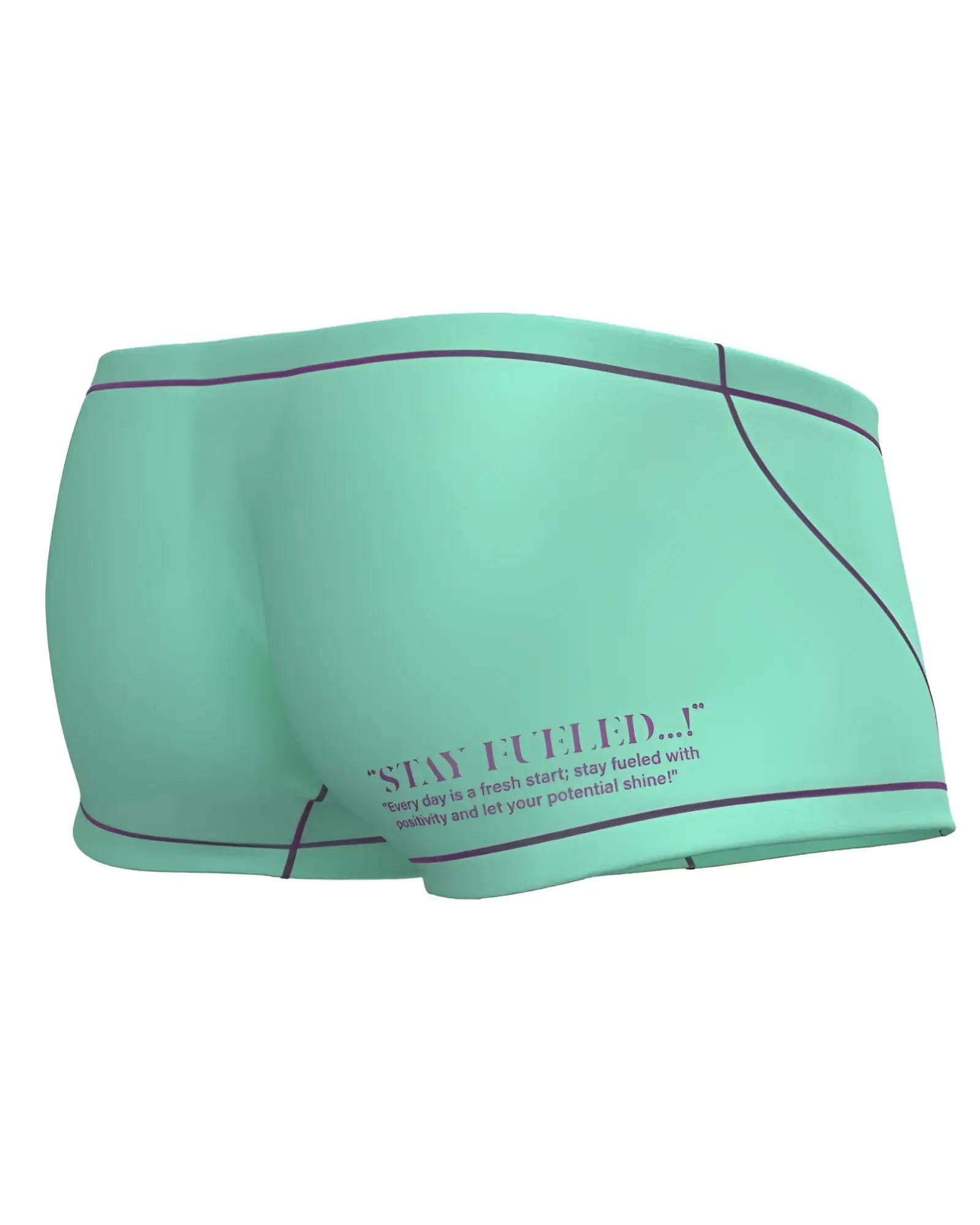Private structure epus4570 prime elysian hipster mint green athletic shorts with black trim and motivational side print