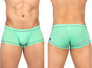 Mint green private structure epus4570 prime elysian hipster briefs with black trim and subtle logo on back side