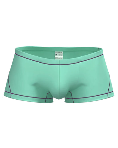 Mint green private structure epus4570 prime elysian hipster briefs with dark purple stitching along waistband and legs