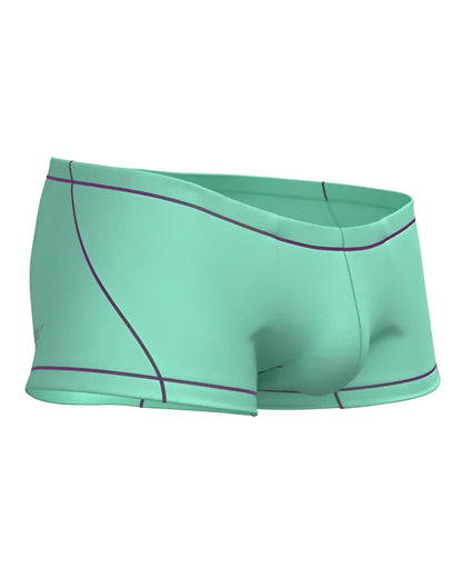Private structure epus4570 prime elysian hipster briefs in mint green with purple stitching on waistband and leg openings