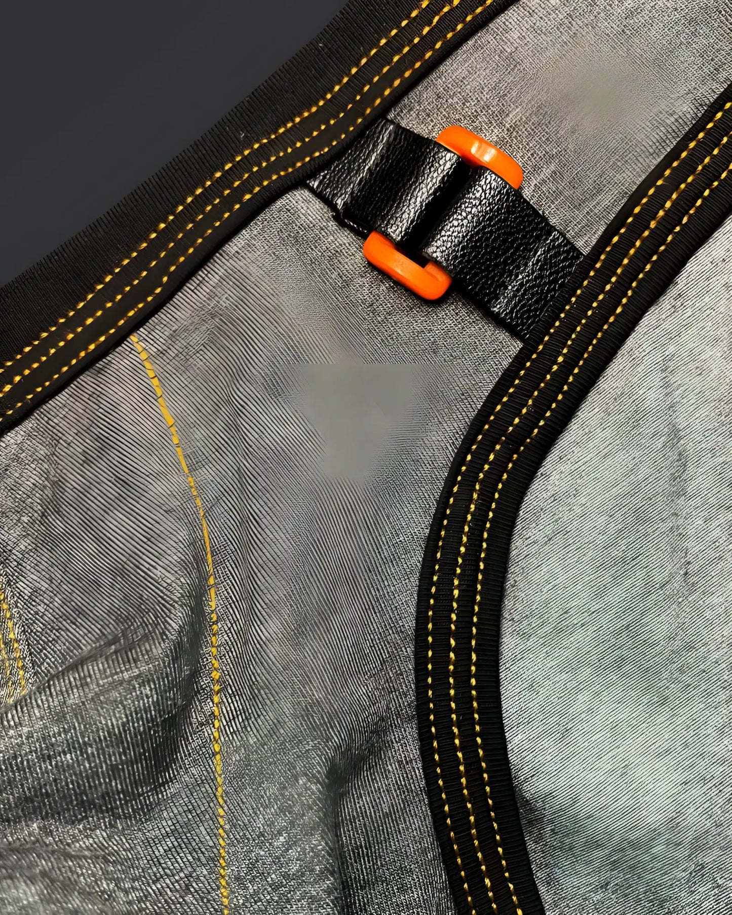 Private structure lcut4358 barn boy low rise mini brief stone gray with black leather strap and bright orange plastic buckle