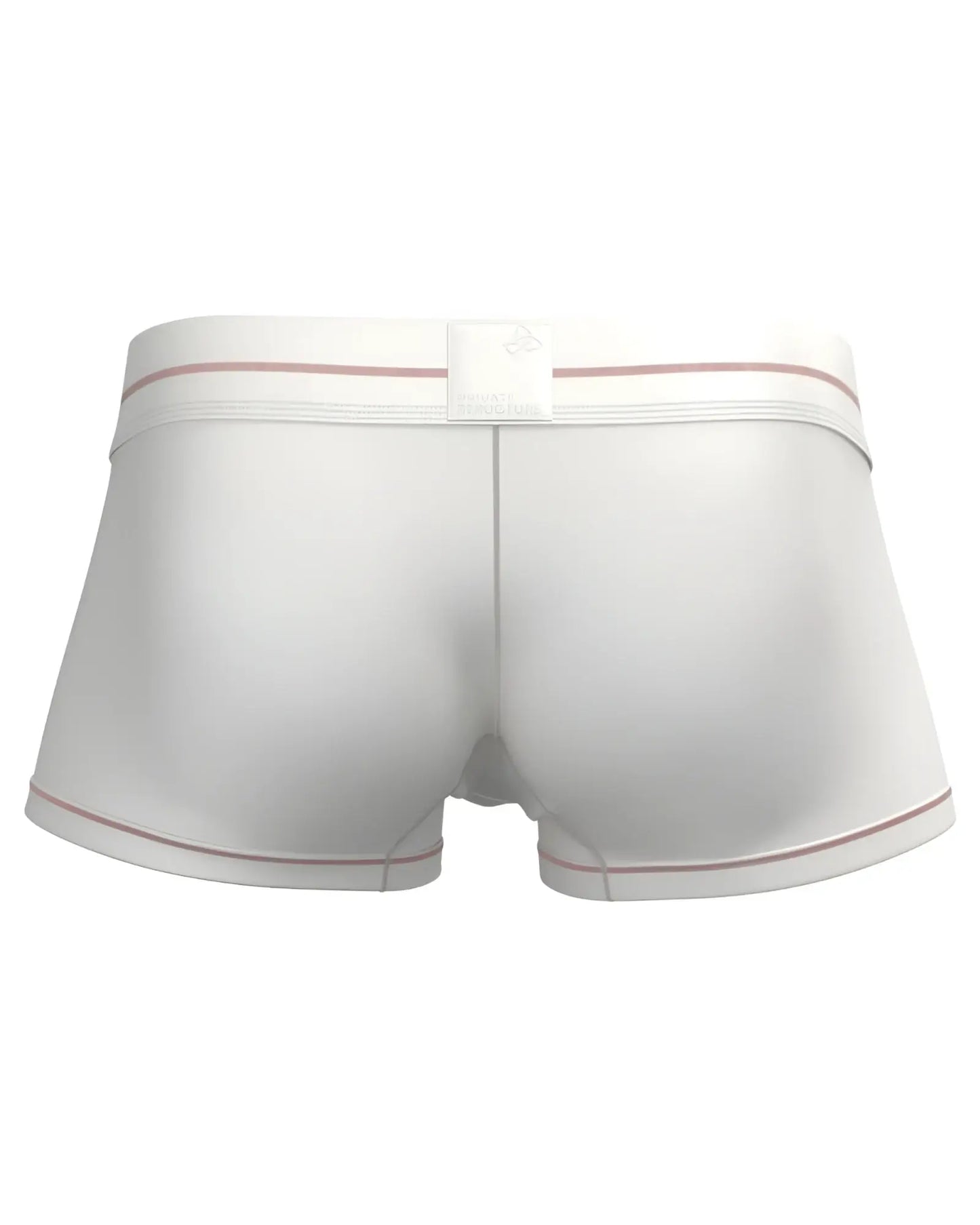 Private structure moux4103 mo lite contour white briefs with subtle pink trim on waistband and leg openings