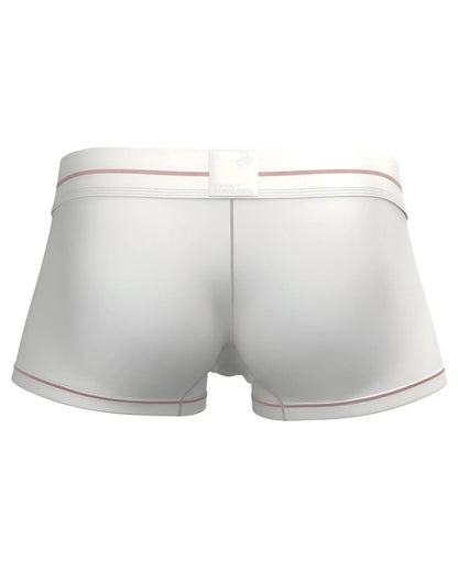 Private structure moux4103 mo lite contour white briefs with subtle pink trim on waistband and leg openings