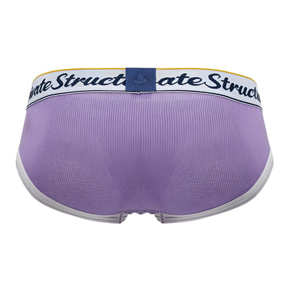 Purple private structure classic mid waist mini briefs with ribbed fabric white waistband and blue logo patch