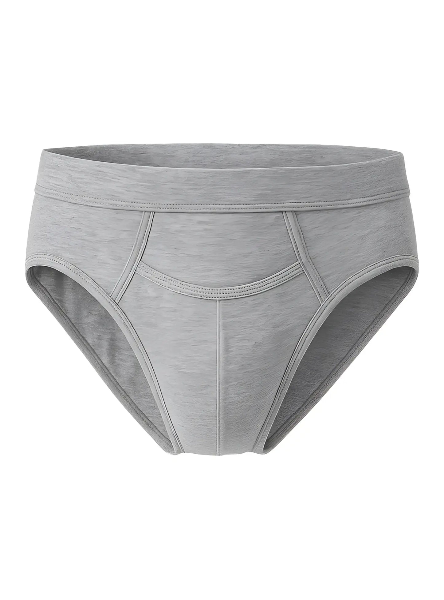 Purecomfort cotton brief in gray heathered cotton with comfortable elastic waistband and reinforced seams