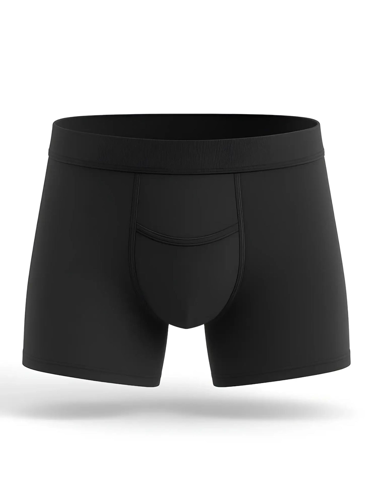 Black men’s boxer briefs with contoured pouch and elastic waistband in cotton purecomfort cotton trunk design