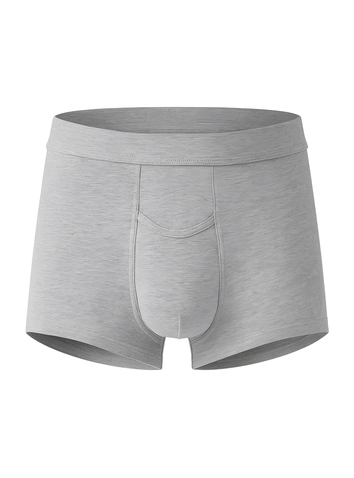 Purecomfort cotton trunk gray heathered cotton briefs with front pocket and elastic waistband for everyday comfort