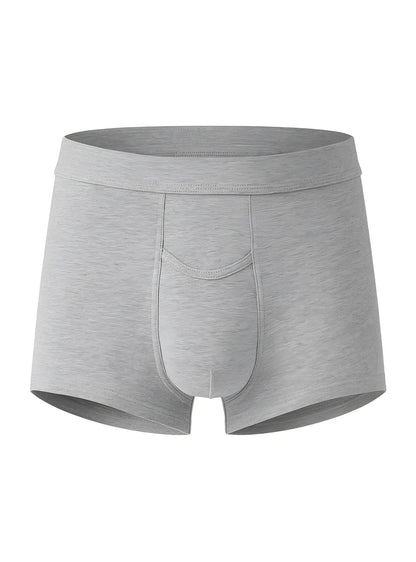 Purecomfort cotton trunk gray heathered cotton briefs with front pocket and elastic waistband for everyday comfort
