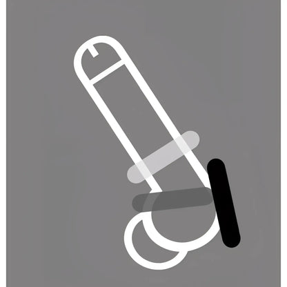White outline illustration of a hand truck with black handle in rascal the d-ring glow x3 product design