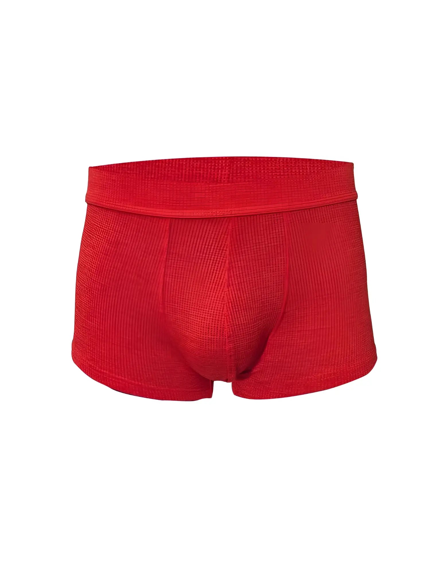 Red relax trunk briefs in textured fabric with ribbed waistband for comfortable everyday wear