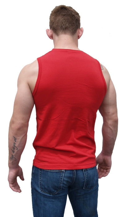 Ajaxx63 Red Sleeveless Athletic Fit Barefront