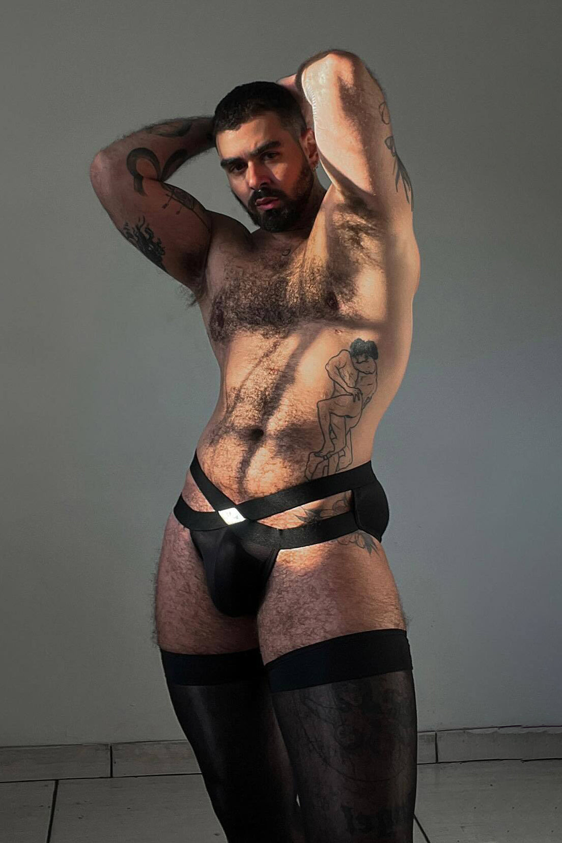 JJ Malibu Men's Hustler Cross Briefs - Obsidian Black