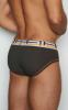 Black c-in2 brief 3313-068 with a white and gray striped waistband made of soft breathable fabric